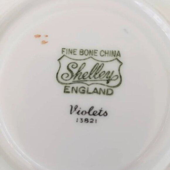 Shelley Violets England Bone China Dainty Shape Cup and Saucer 13821 - Picture 9 of 9